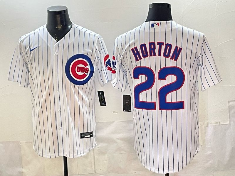 Men Chicago Cubs #22 Horton White Stripe Game 2026 Nike MLB Jersey style 007